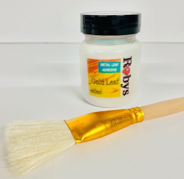 Gold Leaf Gilding Adhesive 60ml Tub & Gold Gilding Goat Hair Brush