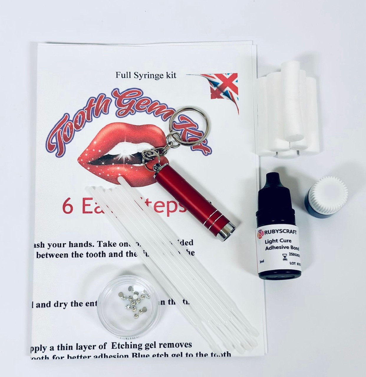 Rubyscraft Mini Tooth Gem Kit - with Lead Free 30pcs ss4 Swarovski® Crystals