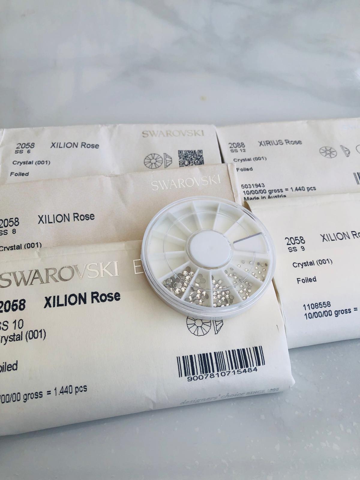 100pcs Mix Tooth Gem Swarovski® Wheel Mix Crystal ss6,ss8, ss9, ss10 , ss12 Lead free Non hotfix foiled Rhinestone Flatback ref: 2058