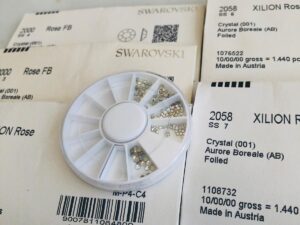 100pcs Mix Tooth Gem Swarovski® Wheel Mix AB Crystal ss3, ss4, ss5, ss6, ss7Lead free Non hotfix foiled Rhinestone Flatback ref: 2058