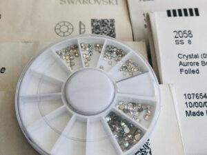 100pcs Mix Tooth Gem Swarovski® Wheel Mix AB Crystal ss3, ss4, ss6, ss8 Lead free Non hotfix foiled Rhinestone Flatback ref: 2058