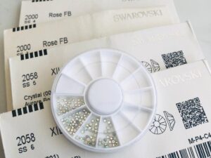 100pcs Mix Tooth Gem Swarovski® Wheel Mix AB Crystal ss3, ss4, ss5, ss6 Lead free Non hotfix foiled Rhinestone Flatback ref: 2058