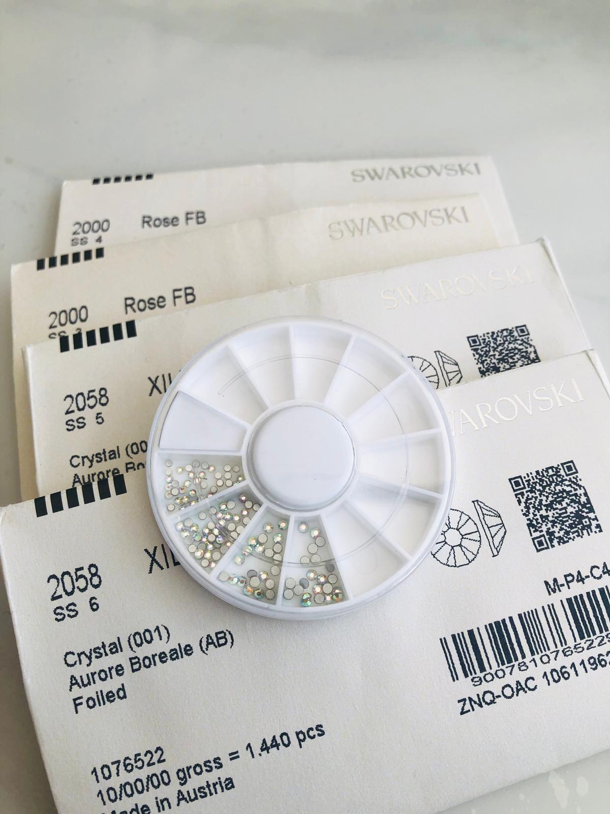 100pcs Mix Tooth Gem Swarovski® Wheel Mix AB Crystal ss3, ss4, ss5, ss6 Lead free Non hotfix foiled Rhinestone Flatback ref: 2058