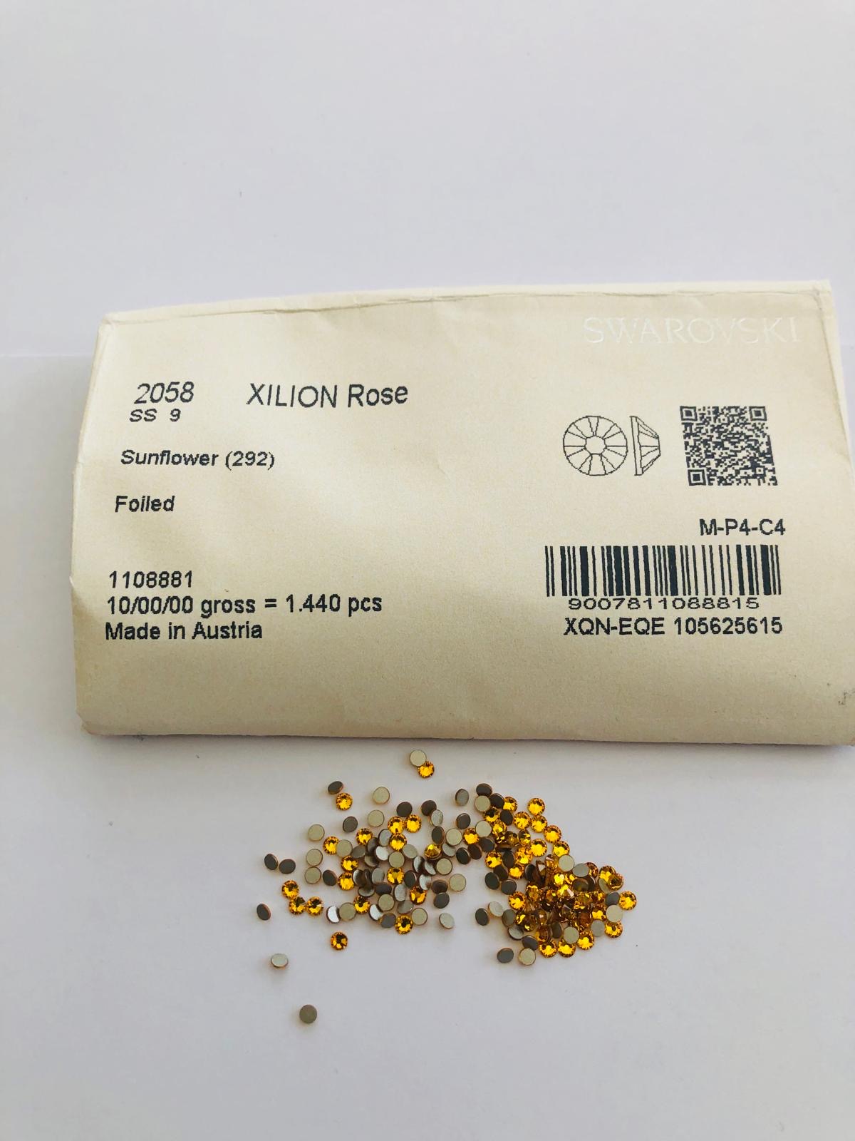 30pcs Tooth Gems Swarovski® Sunflower non hotfix ss9 Rhinestones Flatbacks