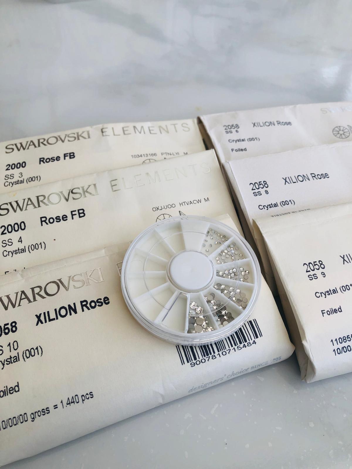 120pcs Mix Tooth Gem Swarovski® Wheel Mix Crystal ss3, ss4,ss6,ss8, ss9,ss10 Lead free Non hotfix foiled Rhinestone Flatback ref: 2058