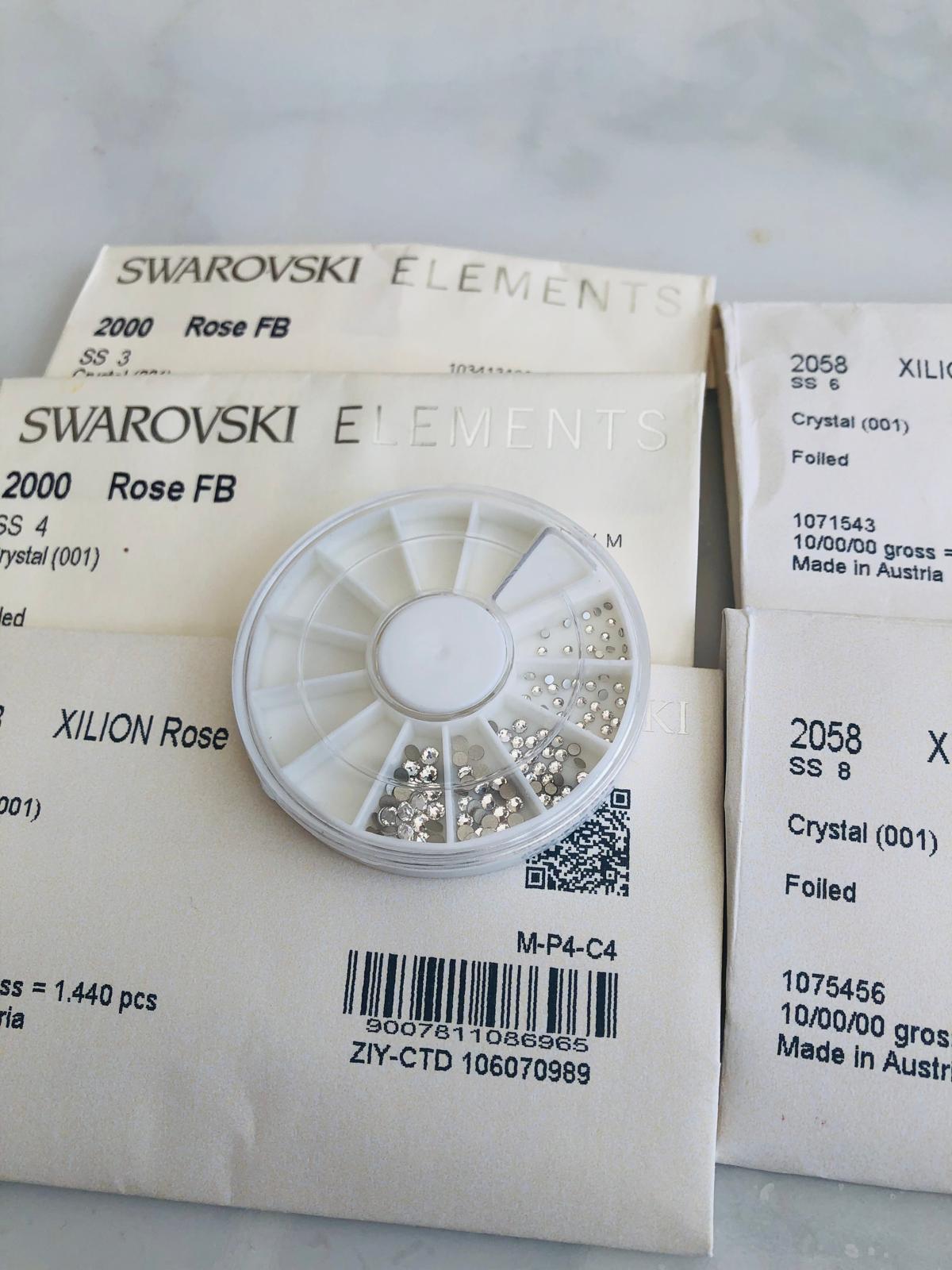 100pcs Mix Tooth Gem Swarovski® Wheel Mix Crystal ss3, ss4,ss6,ss7,ss8 Lead free Non hotfix foiled Rhinestone Flatback ref: 2058