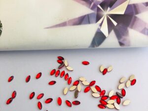 Alternative view of 10pcs Tooth Gems Preciosa® Horse Eye Light Siam Lead-Free Gems Non hotfix foiled 2x4mm Rhinestones Flatbacks Make your Tooth Butterfly