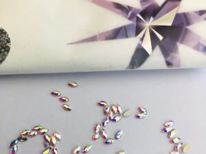 10pcs Tooth Gems Preciosa® Horse Eye AB CRYSTAL Lead-Free Gems Non hotfix foiled 2x4mm Rhinestones Flatbacks Make your Tooth Butterfly