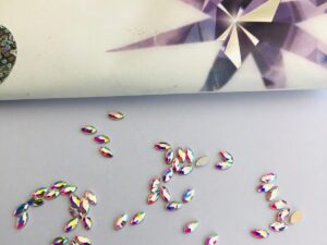 Alternative view of 10pcs Tooth Gems Preciosa® Horse Eye AB CRYSTAL Lead-Free Gems Non hotfix foiled 2x4mm Rhinestones Flatbacks Make your Tooth Butterfly