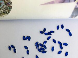 Alternative view of 10pcs Tooth Gems Preciosa® Horse Eye Blue Sapphire Lead-Free Gems Non hotfix foiled 2x4mm Rhinestones Flatbacks Make your Tooth Butterfly