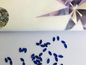 10pcs Tooth Gems Preciosa® Horse Eye Blue Sapphire Lead-Free Gems Non hotfix foiled 2x4mm Rhinestones Flatbacks Make your Tooth Butterfly