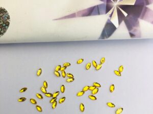 10pcs Tooth Gems Preciosa® Horse Eye Light Topaz Lead-Free Gems Non hotfix foiled 2x4mm Rhinestones Flatbacks Make your Tooth Butterfly