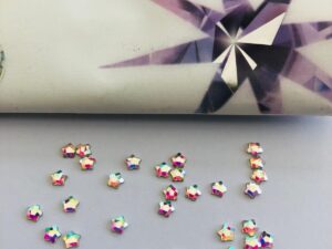 Alternative view of 10pcs Tooth Gems Preciosa® AB Crystal MINI STAR Star 4mm Lead-Free Gems Non hotfix foiled Austrian Rhinestones Flatbacks