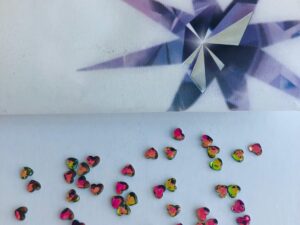 10pcs Tooth Gems Preciosa® Medium Vitrial Heart  3mm Lead-Free Crystal Gems Non hotfix foiled Austrian Rhinestones Flatbacks