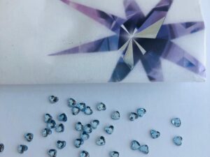 Alternative view of 10pcs Tooth Gems Preciosa® Light sapphire Heart  3mm Lead-Free Crystal Gems Non hotfix foiled Austrian Rhinestones Flatbacks