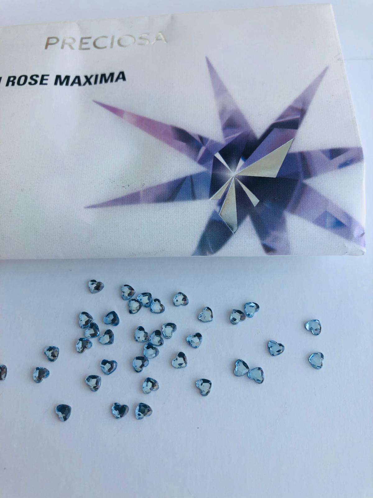 10pcs Tooth Gems Preciosa® Light sapphire Heart  3mm Lead-Free Crystal Gems Non hotfix foiled Austrian Rhinestones Flatbacks