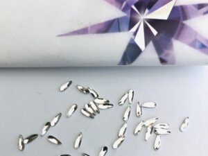 10pcs Tooth Gems Preciosa® Crystal Drops 2x6mm Lead-Free Crystal Gems Non hotfix foiled Austrian Rhinestones Flatbacks