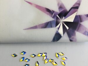 Alternative view of 10pcs Tooth Gems Preciosa® AB Jonquil Diamond 5x3mm Lead-Free Crystal Gems Non hotfix foiled Austrian Rhinestones Flatbacks