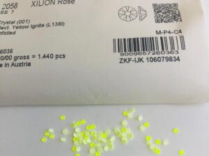 Alternative view of 30pcs  Swarovski® Electric Yellow Ignite Neon non hotfix  ss7 Rhinestones Flatbacks 2058