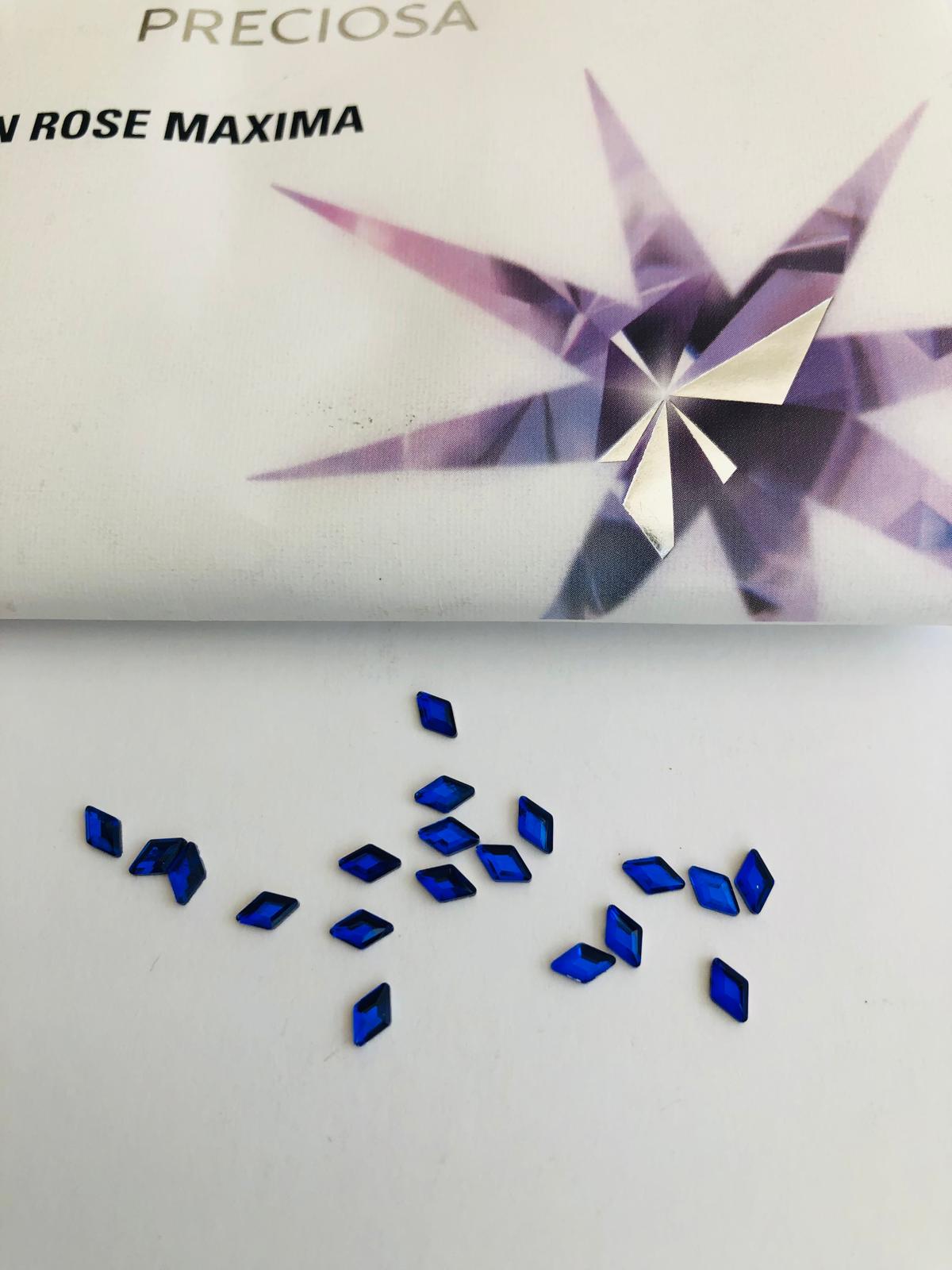 10pcs Tooth Gems Preciosa® Dark sapphire Diamond 5x3mm Lead-Free Crystal Gems Non hotfix foiled Austrian Rhinestones Flatbacks