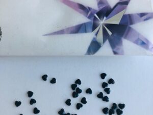 10pcs Tooth Gems Preciosa® Jet Black Heart 3mm Lead-Free Crystal Gems Non hotfix foiled Austrian Rhinestones Flatbacks