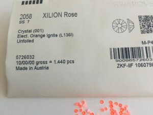 30pcs  Swarovski® Electric Orange Ignite Neon non hotfix  ss7 Rhinestones Flatbacks 2058