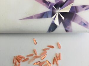 10pcs Tooth Gems Preciosa® Orange Pastel Drops 2x6mm Lead-Free Crystal Gems Non hotfix foiled Austrian Rhinestones Flatbacks