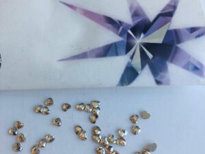 Alternative view of 10pcs Tooth Gems Preciosa® Golden shadow Heart 3mm Lead-Free Crystal Gems Non hotfix foiled Austrian Rhinestones Flatbacks