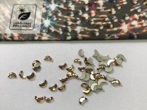 Alternative view of 10pcs Tooth Gems Preciosa® Golden shadow Moon 2x4mm Lead-Free Gems Non hotfix foiled Austrian Rhinestones Flatbacks