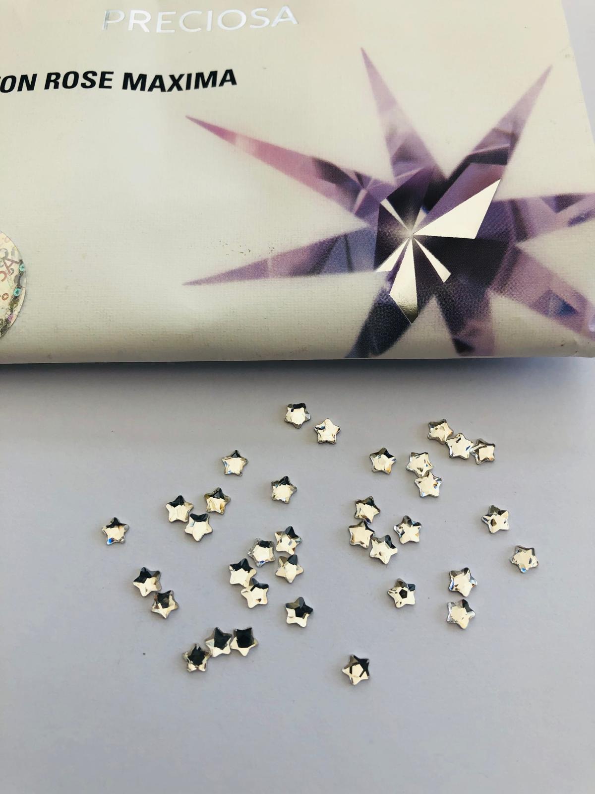 10pcs Tooth Gems Preciosa® Crystal MINI STAR Star 4mm Lead-Free Gems Non hotfix foiled Austrian Rhinestones Flatbacks