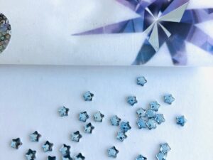 10pcs Tooth Gems Preciosa® Light sapphire MINI STAR Star 4mm Lead-Free Gems Non hotfix foiled Austrian Rhinestones Flatbacks