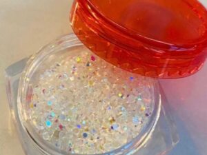 Alternative view of 1440pcs Tooth Gems Preciosa® AB Crystal Pixie Chandelier Dust AB Crystal Lead Free Gems Non hotfix Rhinestone