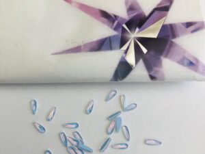 10pcs Tooth Gems Preciosa® Baby Blue Pastel Drops 2x6mm Lead-Free Crystal Gems Non hotfix foiled Austrian Rhinestones Flatbacks