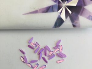 10pcs Tooth Gems Preciosa® Purple Pastel Drops 2x6mm Lead-Free Crystal Gems Non hotfix foiled Austrian Rhinestones Flatbacks