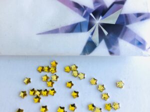 Alternative view of 10pcs Tooth Gems Preciosa® Light Topaz MINI STAR Star 4mm Lead-Free Gems Non hotfix foiled Austrian Rhinestones Flatbacks