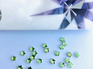 10pcs Tooth Gems Preciosa® Peridot MINI STAR Star 4mm Lead-Free Gems Non hotfix foiled Austrian Rhinestones Flatbacks