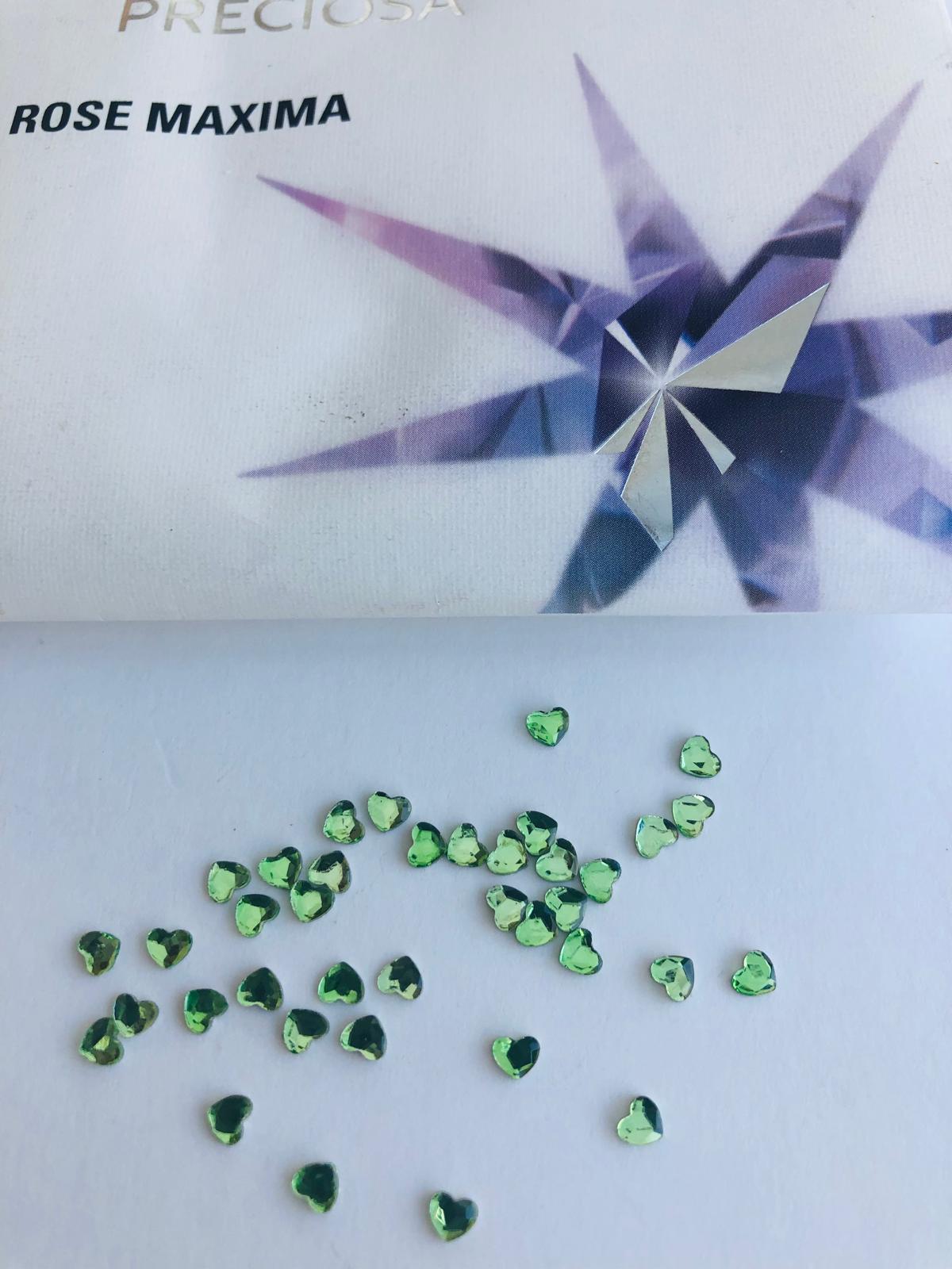 10pcs Tooth Gems Preciosa® Peridot Heart  3mm Lead-Free Crystal Gems Non hotfix foiled Austrian Rhinestones Flatbacks
