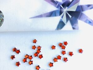 10pcs Tooth Gems Preciosa® Orange MINI STAR Star 4mm Lead-Free Gems Non hotfix foiled Austrian Rhinestones Flatbacks