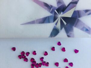 10pcs Tooth Gems Preciosa® Cerese Pink Crystal Heart  3mm Lead-Free Crystal Gems Non hotfix foiled Austrian Rhinestones Flatbacks (Copy)