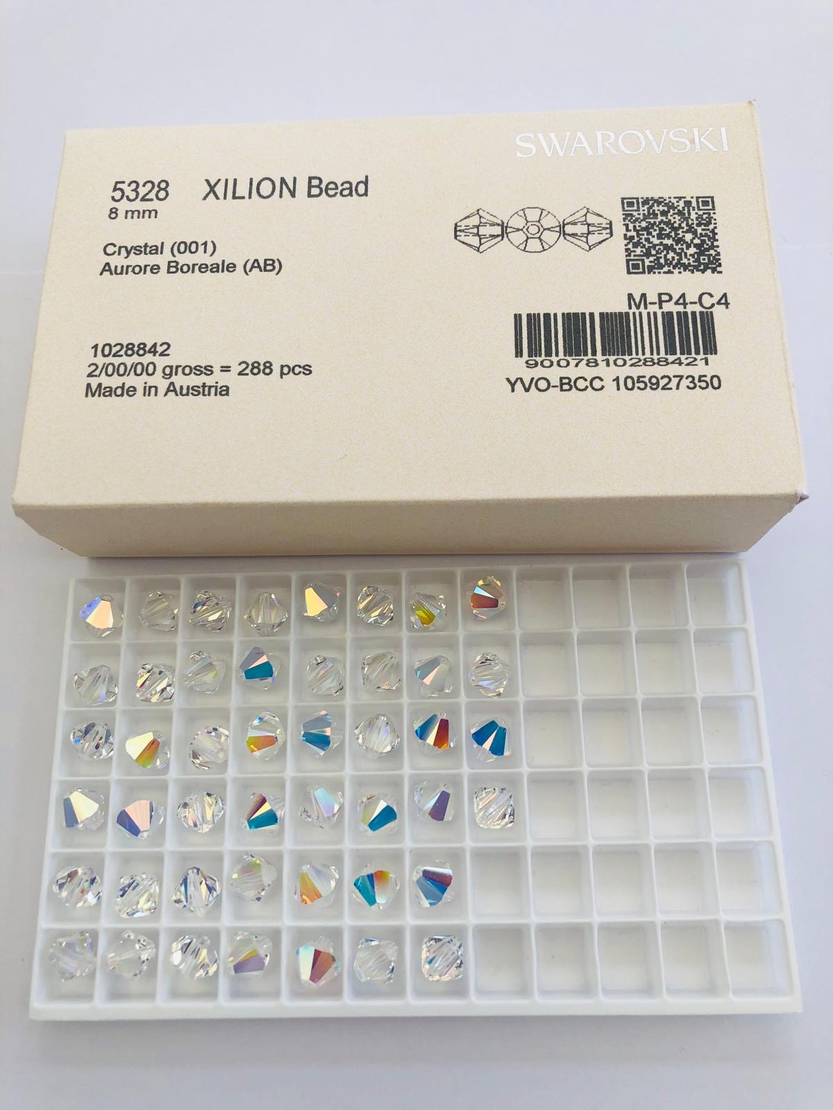 10pcs Swarovski® 8mm AB Crystal Bicone Beads 5328