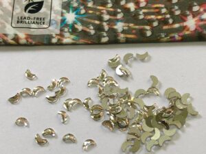 Alternative view of 10pcs Tooth Gems Preciosa® Crystal Moon 2x4mm Lead-Free Gems Non hotfix foiled Austrian Rhinestones Flatbacks