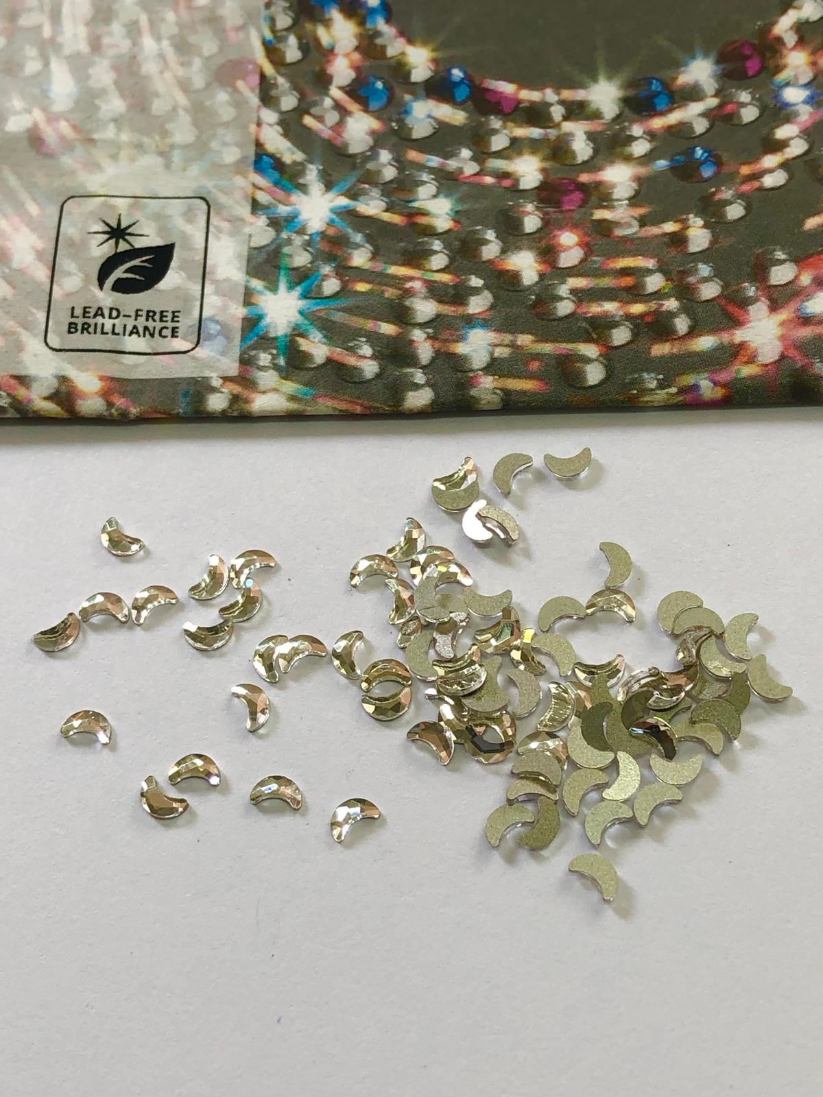 10pcs Tooth Gems Preciosa® Crystal Moon 2x4mm Lead-Free  Gems Non hotfix foiled Austrian Rhinestones Flatbacks