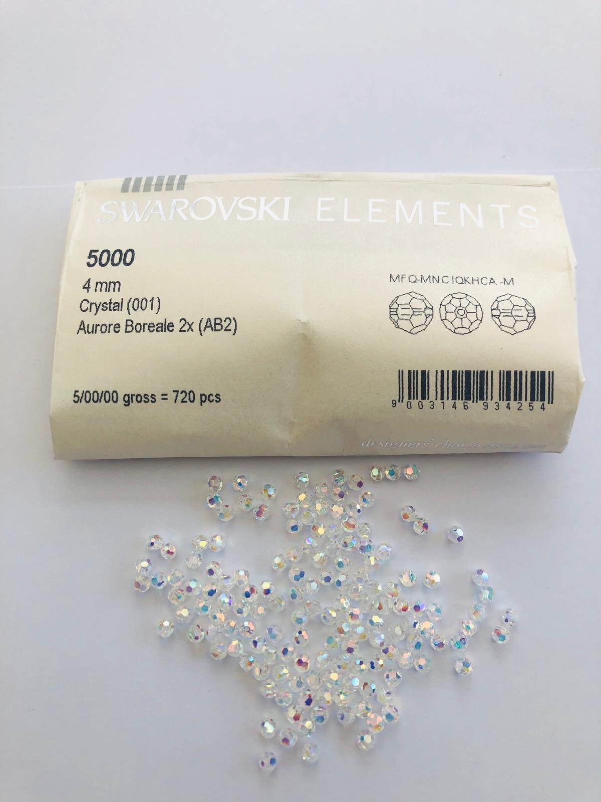 48pcs Swarovski® 4mm 2XAB Crystal Round Beads 5000