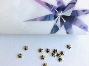 Alternative view of 10pcs Tooth Gems Preciosa® Aurum Gold MINI STAR Star 4mm Lead-Free Gems Non hotfix foiled Austrian Rhinestones Flatbacks