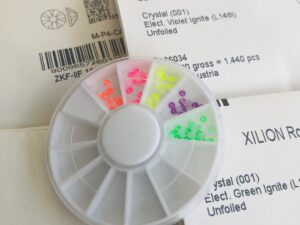 Alternative view of 100pcs Swarovski® Mix Colour Electric Ignite Neon non hotfix ss7 (2.2mm) Rhinestones Flatbacks 2058