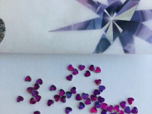 10pcs Tooth Gems Preciosa®  Volcano Crystal Heart  3mm Lead-Free Crystal Gems Non hotfix foiled Austrian Rhinestones Flatbacks