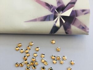 Alternative view of 10pcs Tooth Gems Preciosa® Golden shadow MINI STAR Star 4mm Lead-Free Gems Non hotfix foiled Austrian Rhinestones Flatbacks