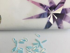 10pcs Tooth Gems Preciosa® Aquamarine Pastel Drops 2x6mm Lead-Free Crystal Gems Non hotfix foiled Austrian Rhinestones Flatbacks