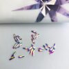 10pcs Tooth Gems Preciosa® AB Crystal Drops 2x6mm Lead-Free Crystal Gems Non hotfix foiled Austrian Rhinestones Flatbacks