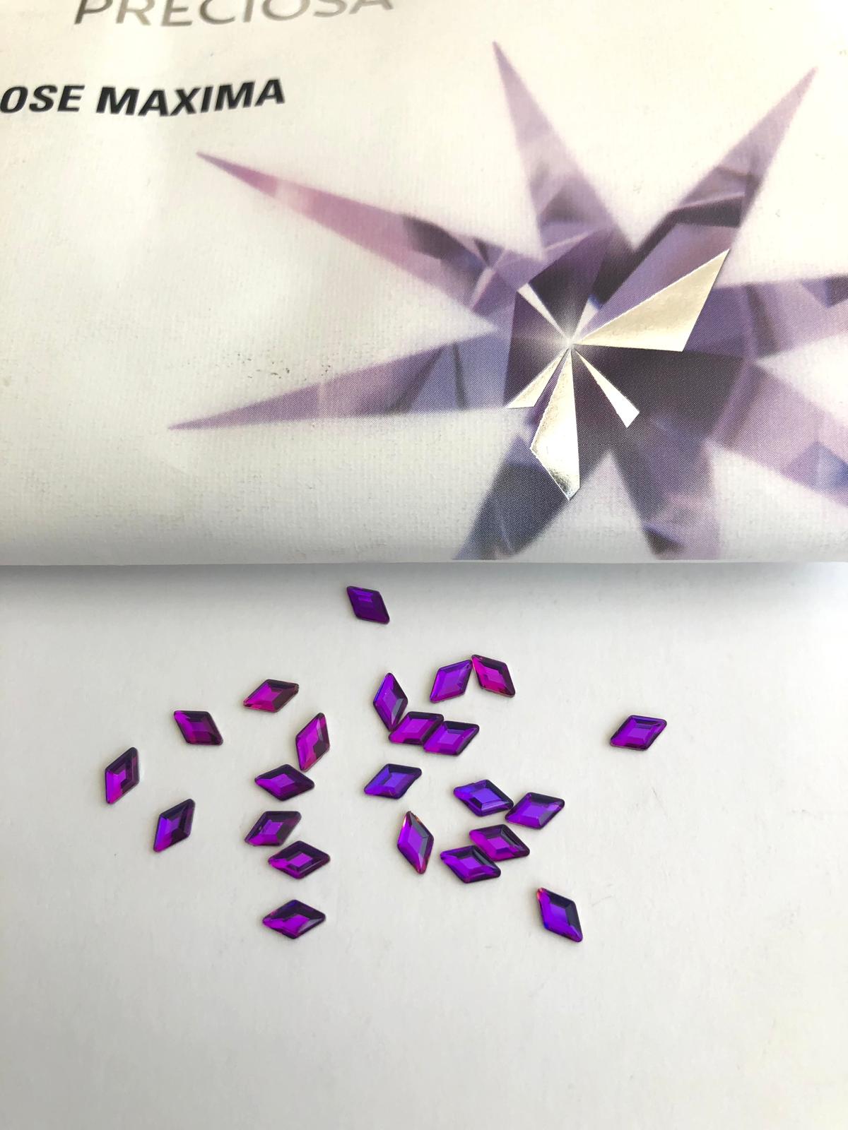 10pcs Tooth Gems Preciosa® Volcano Purple Diamond 5x3mm Lead-Free Crystal Gems Non hotfix foiled Austrian Rhinestones Flatbacks